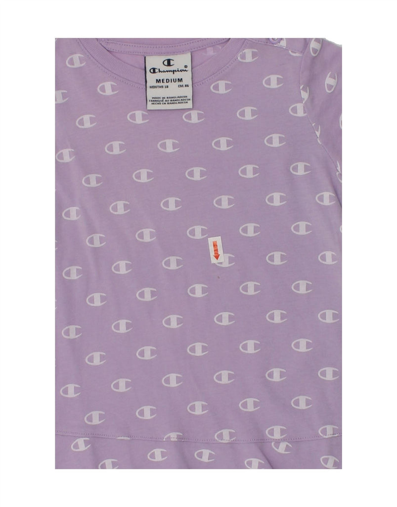 CHAMPION Baby Girls Graphic T-Shirt Dress 12-18 Months Medium  Purple | Vintage Champion | Thrift | Second-Hand Champion | Used Clothing | Messina Hembry 