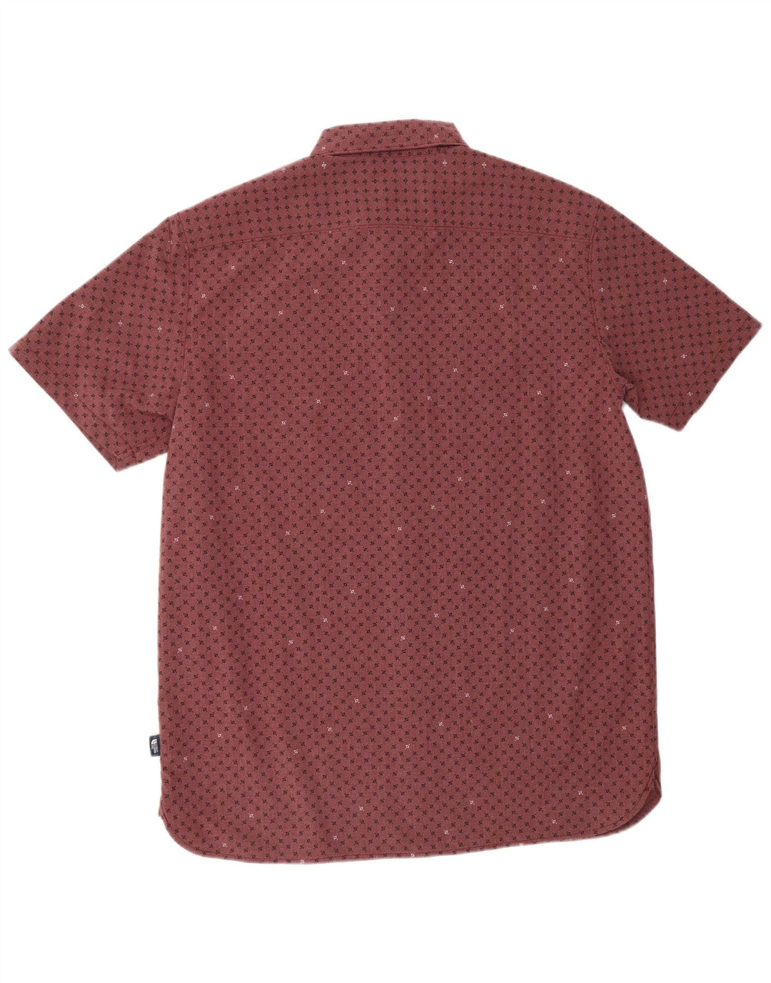 THE NORTH FACE Mens Short Sleeve Shirt Large Burgundy Geometric Polyester