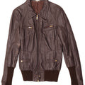 Vintage Womens Leather Jacket IT 46 Large Brown Leather