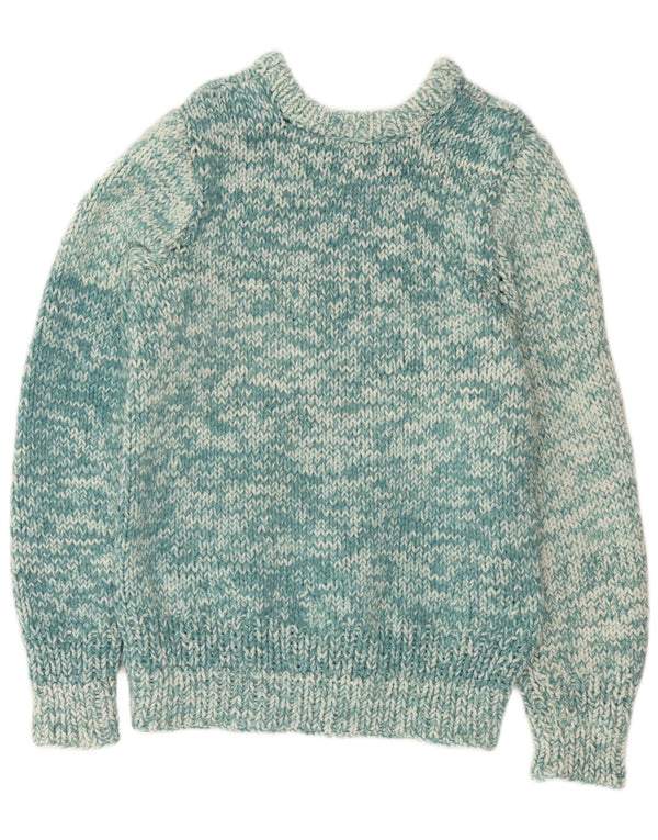 Vintage Mens Boat Neck Jumper Sweater Small Turquoise Flecked