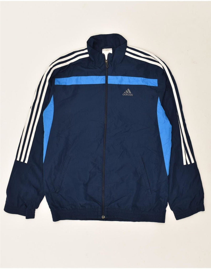 ADIDAS Mens Graphic Tracksuit Top Jacket Size 36/38 Small Navy Blue | Vintage Adidas | Thrift | Second-Hand Adidas | Used Clothing | Messina Hembry 