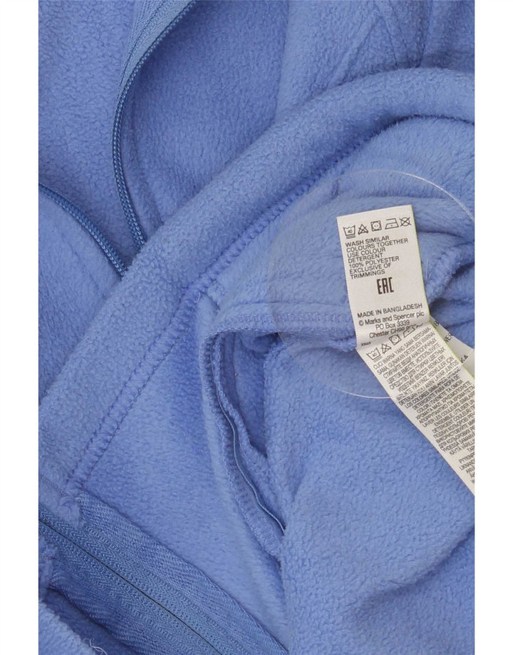 Marks & Spencer Womens Fleece Jacket UK 12 Medium Blue Polyester