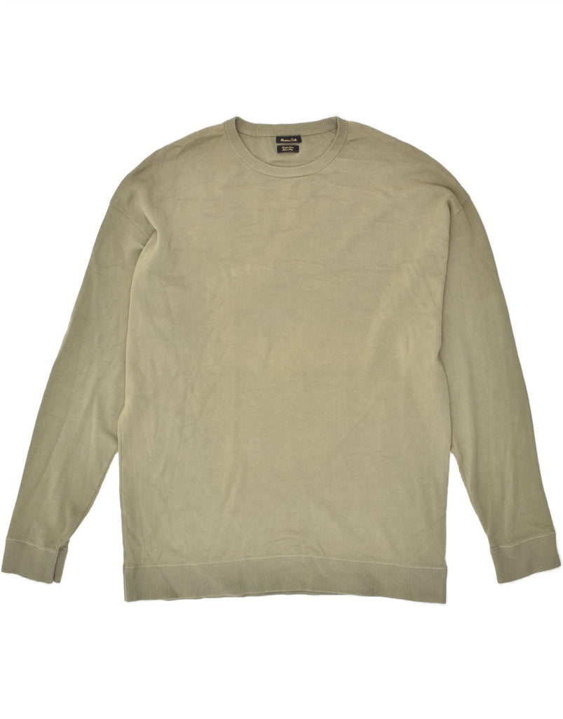 MASSIMO DUTTI Mens Crew Neck Jumper Sweater XL Green Cotton | Vintage Massimo Dutti | Thrift | Second-Hand Massimo Dutti | Used Clothing | Messina Hembry 