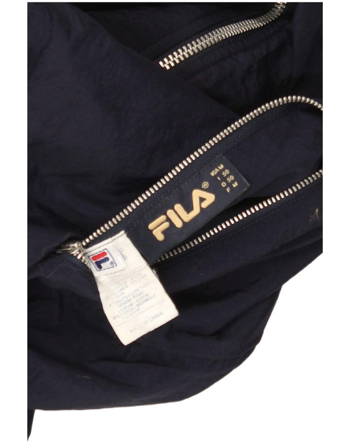FILA Mens Hooded Reversible Jacket IT 50 Large Navy Blue Colourblock