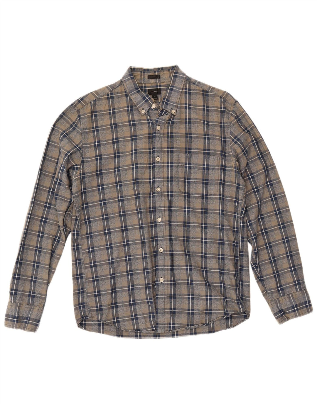 J. Crew Mens Slim Fit Shirt Large Multicoloured Check Cotton