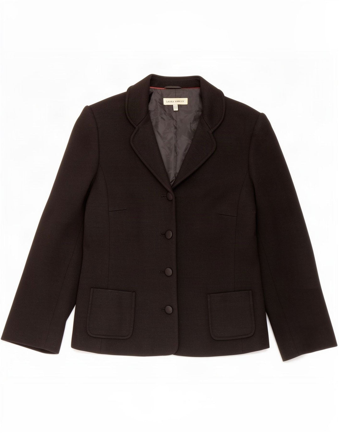 Laura Ashley Womens 4 Button Blazer Jacket UK 14 Large Black Acrylic