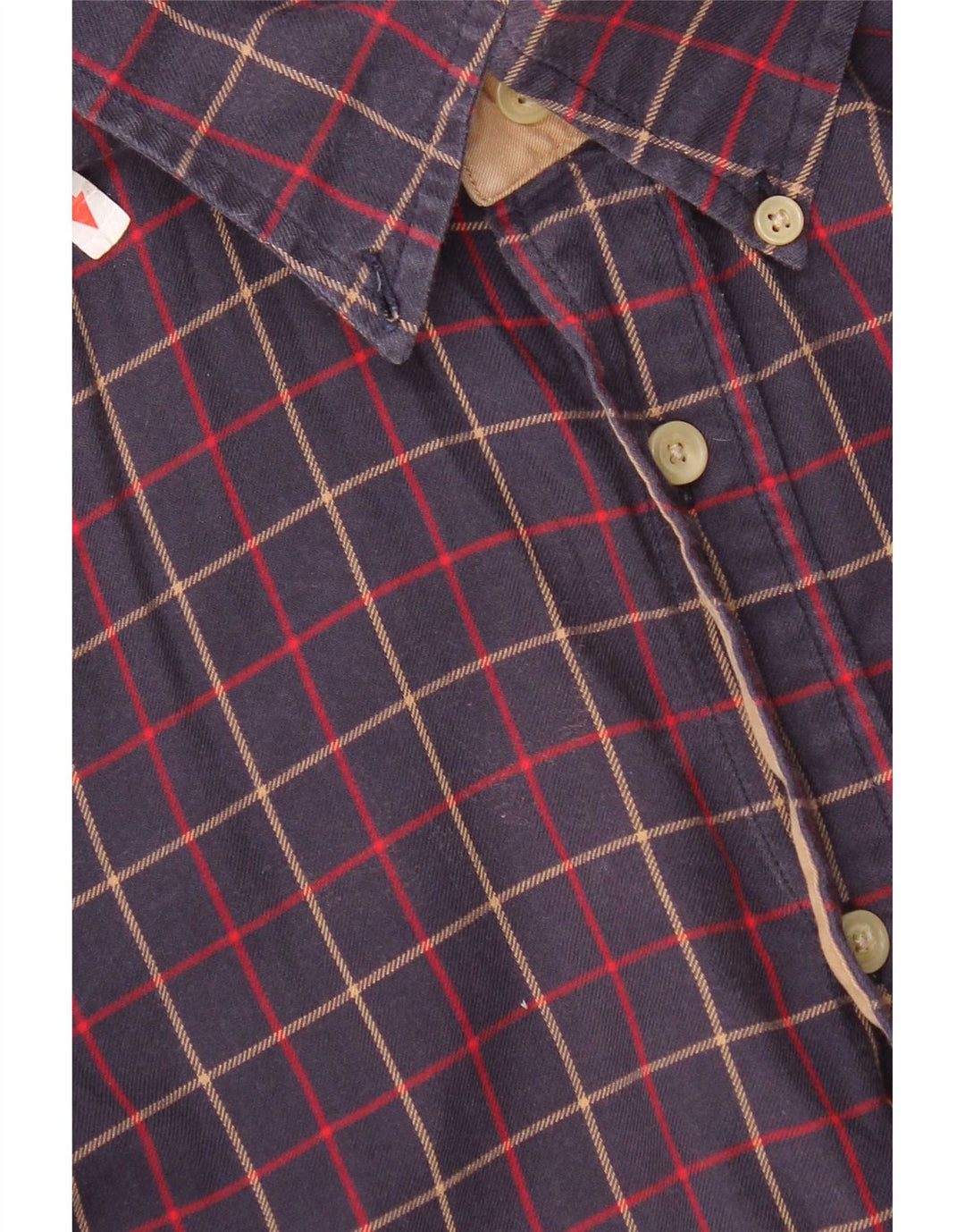 Tommy Hilfiger Mens Flannel Shirt Small Navy Blue Check Cotton