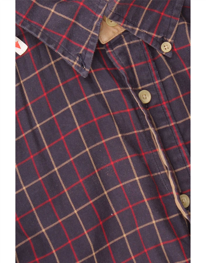 Tommy Hilfiger Mens Flannel Shirt Small Navy Blue Check Cotton