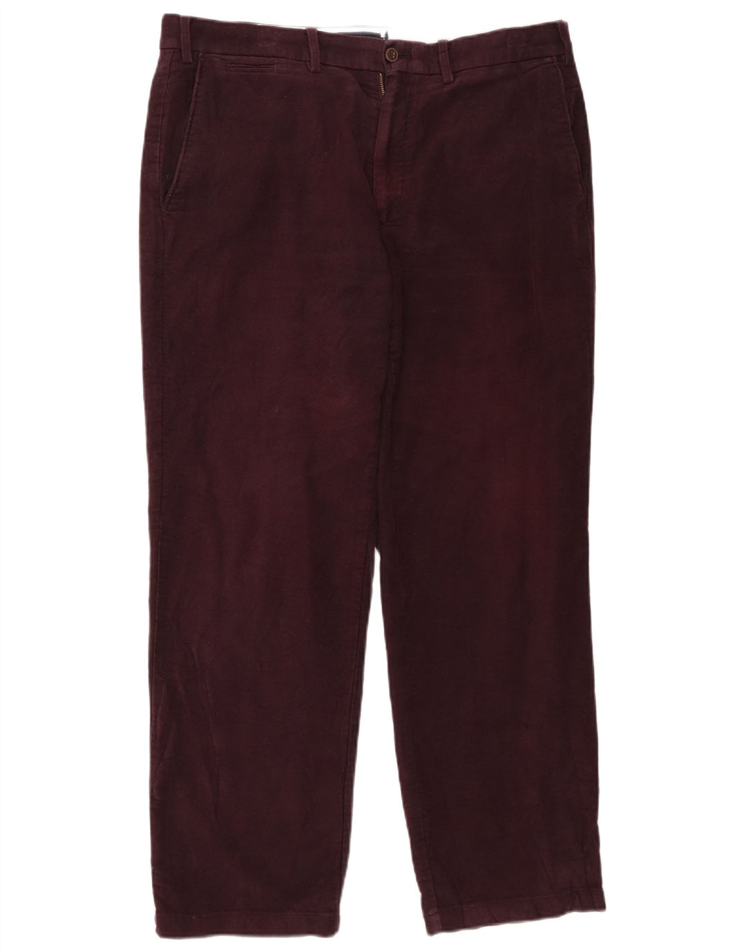 Marks & Spencer Mens Cargo Regular Chino Trousers W36 L29 Burgundy Cotton