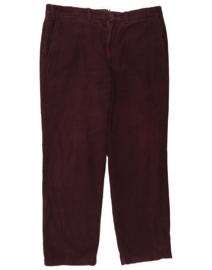 Marks & Spencer Mens Cargo Regular Chino Trousers W36 L29 Burgundy Cotton