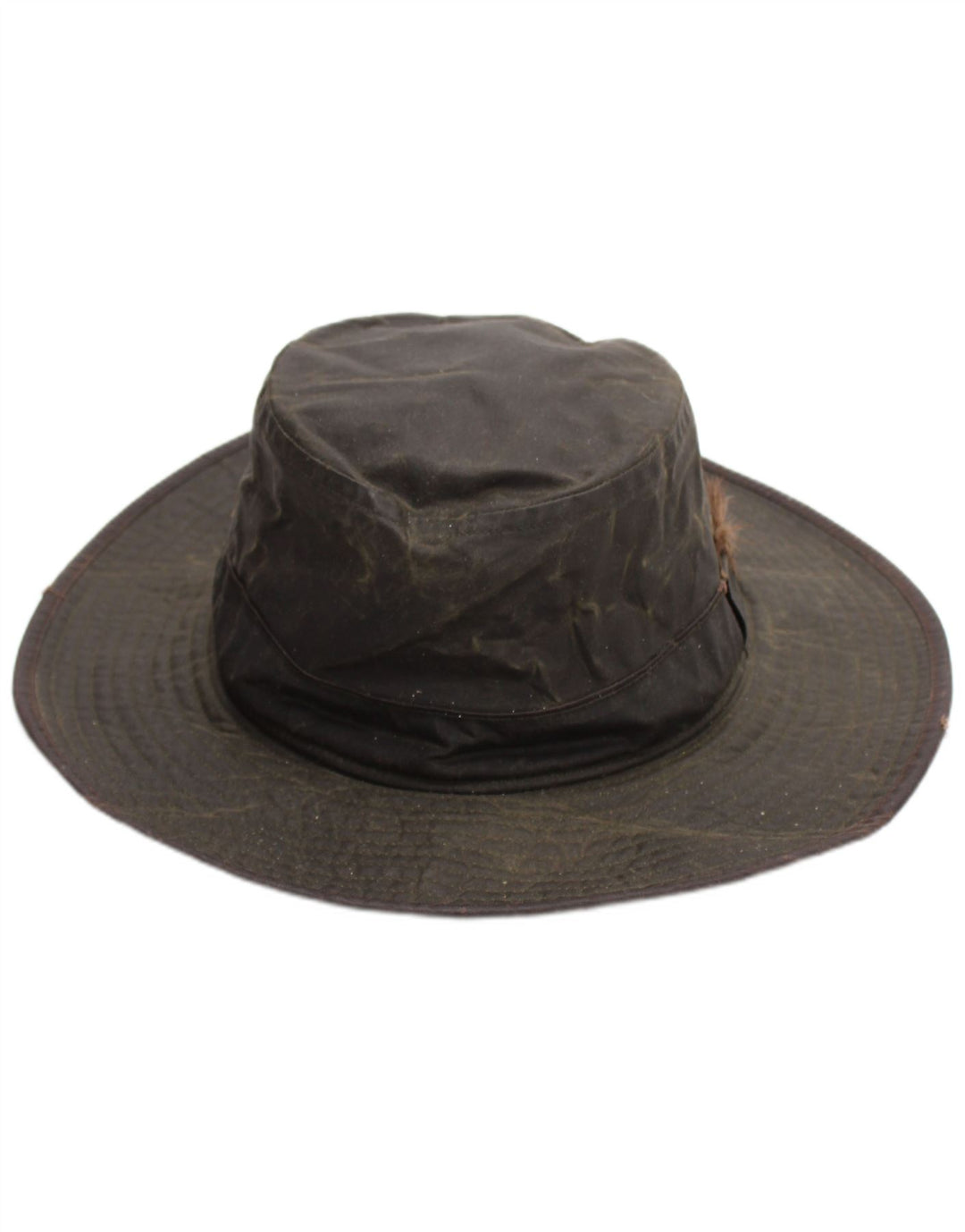 Vintage Mens Waxed Bucket Hat Large Khaki Cotton