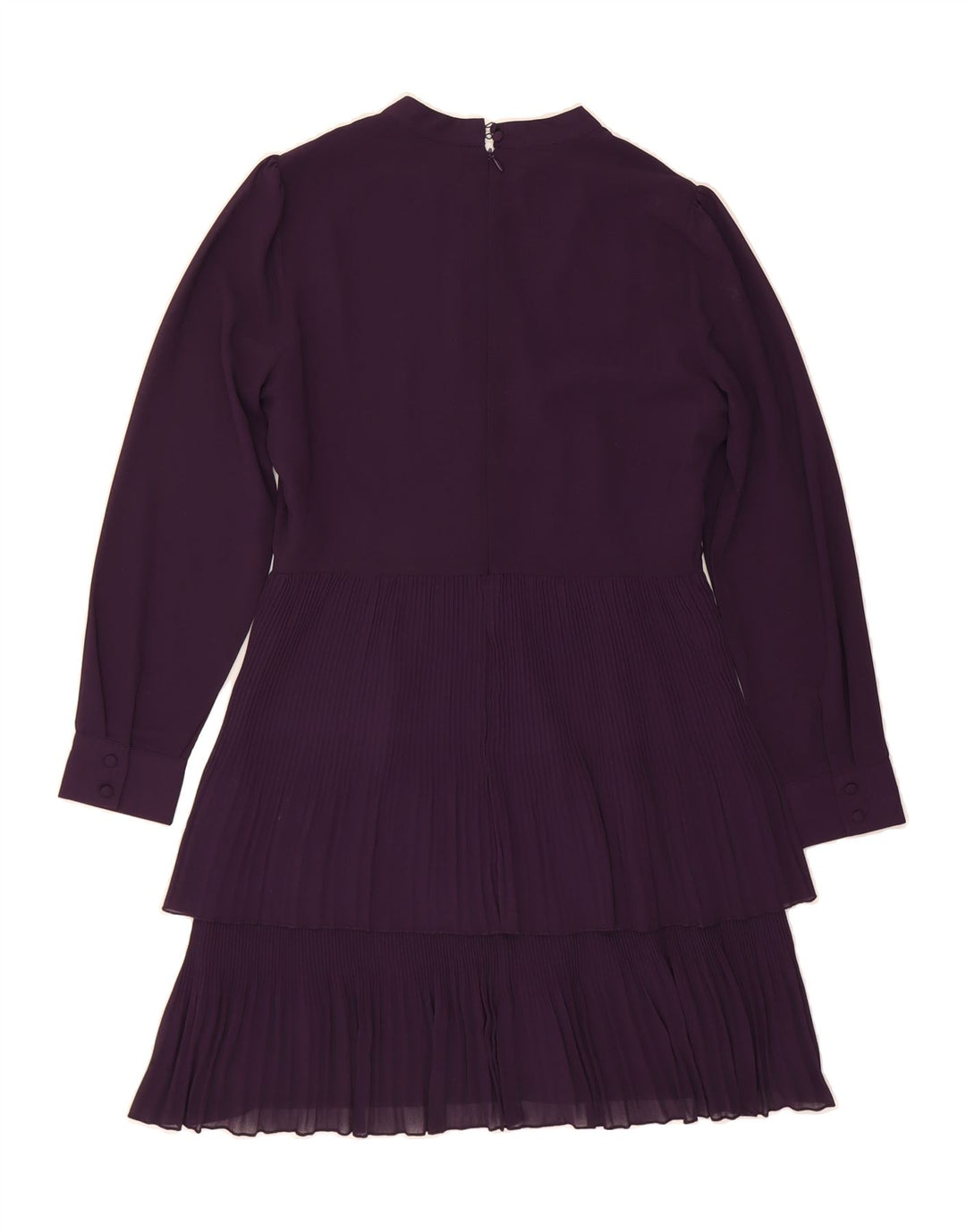WAREHOUSE Womens Long Sleeve Tiered Dress UK 12 Medium Purple Polyester Vintage Warehouse and Second-Hand Warehouse from Messina Hembry 