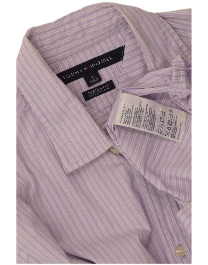 Tommy Hilfiger Mens Custom Fit Shirt Medium Purple Striped Cotton