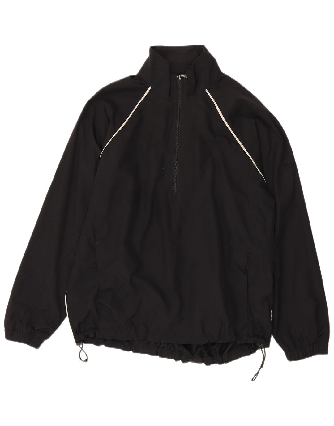 Izod Mens Pullover Tracksuit Top Jacket Medium Black Polyester