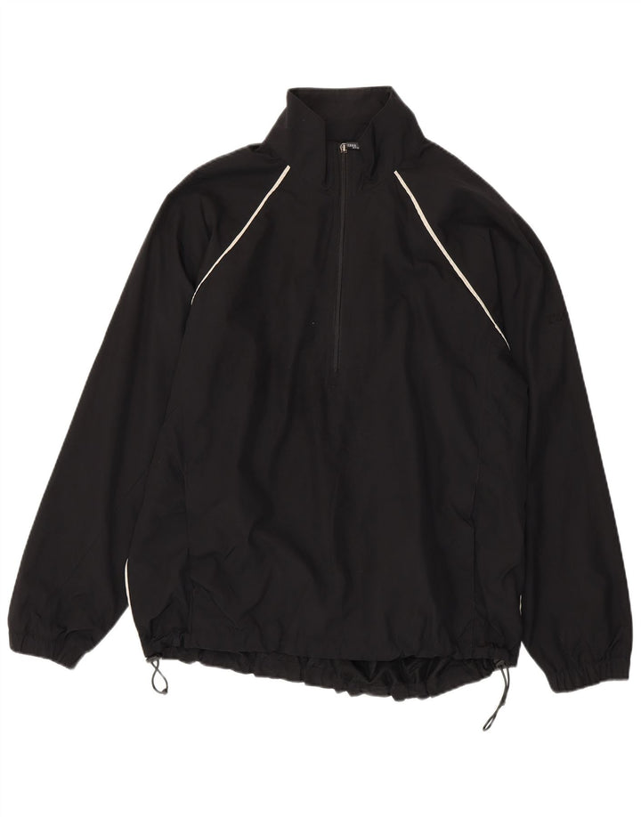 Izod Mens Pullover Tracksuit Top Jacket Medium Black Polyester