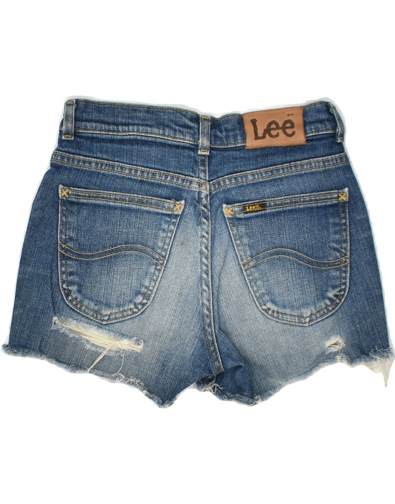 LEE Womens Distressed Denim Hot Pants W26 Small Blue Cotton | Vintage Lee | Thrift | Second-Hand Lee | Used Clothing | Messina Hembry 