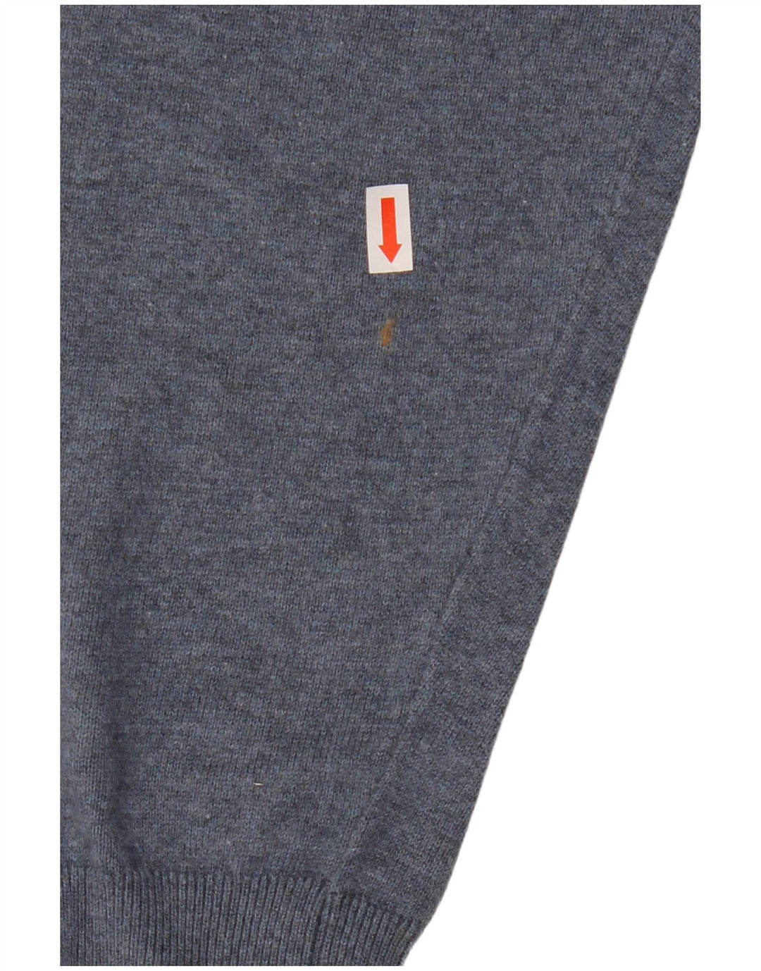 BARBOUR Mens V-Neck Jumper Sweater Large Navy Blue Cotton