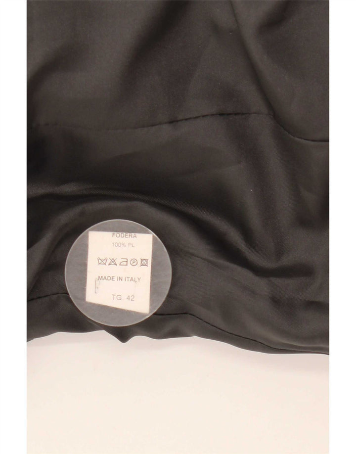 Vintage Womens Double Breasted Coat IT 42 Medium Grey Wool