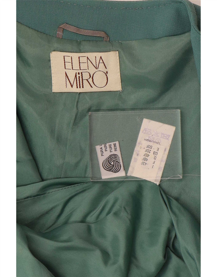 ELENA MIRO Womens 4 Button Blazer Jacket UK 20 2XL Green Virgin Wool