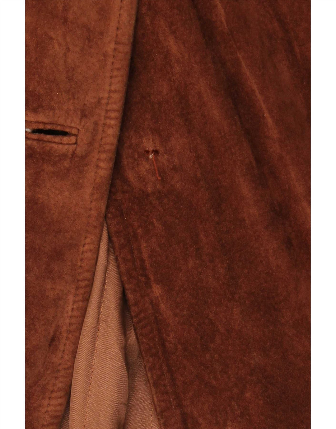 Facimp Womens Suede Overcoat IT 44 Medium Brown Leather