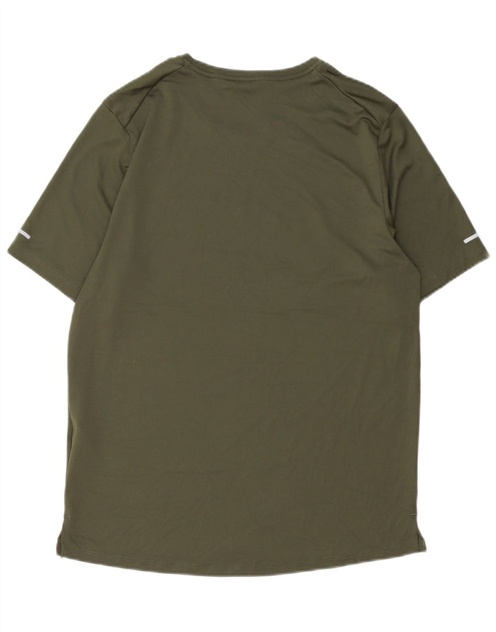 Nike Mens Running Graphic T-Shirt Top Medium Green Polyester Sports