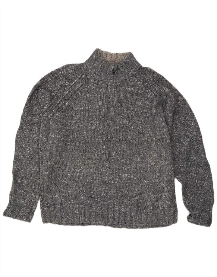 Marks & Spencer Mens Blue Harbour Zip Neck Jumper Sweater XL Grey Flecked