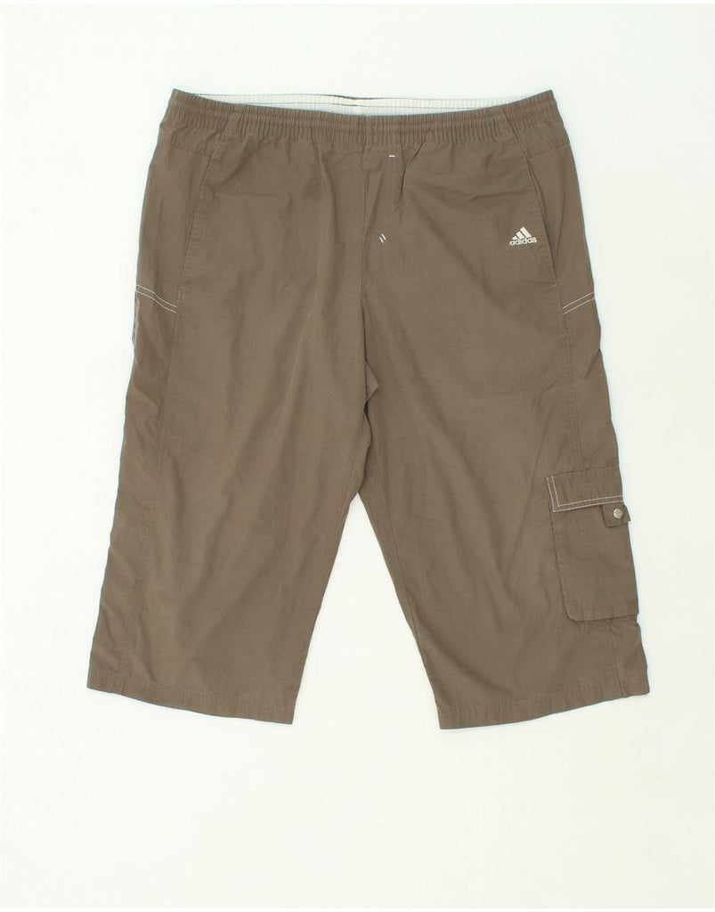 ADIDAS Mens Bermuda Sport Shorts Large  Beige | Vintage Adidas | Thrift | Second-Hand Adidas | Used Clothing | Messina Hembry 