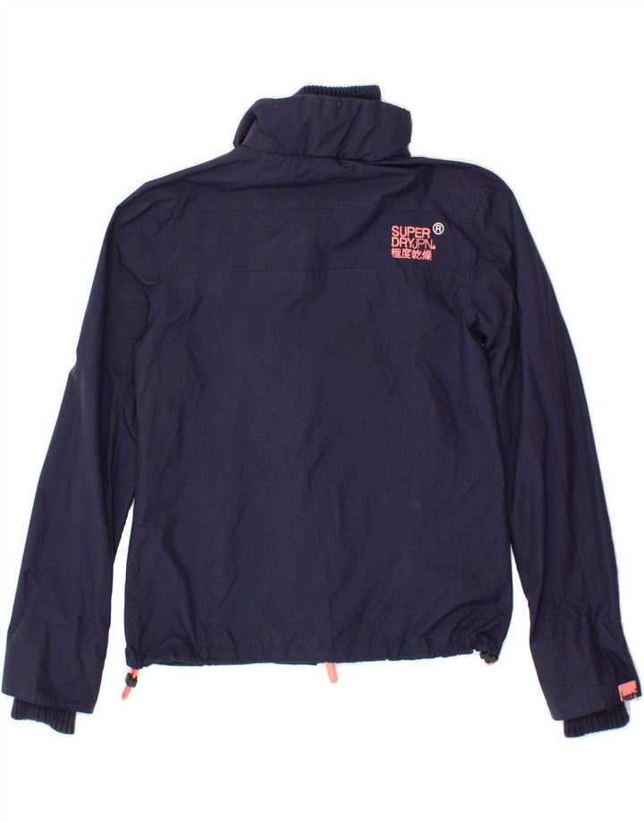 SUPERDRY Womens Windcheater Rain Jacket UK 14 Medium Navy Blue Nylon Vintage Superdry and Second-Hand Superdry from Messina Hembry 