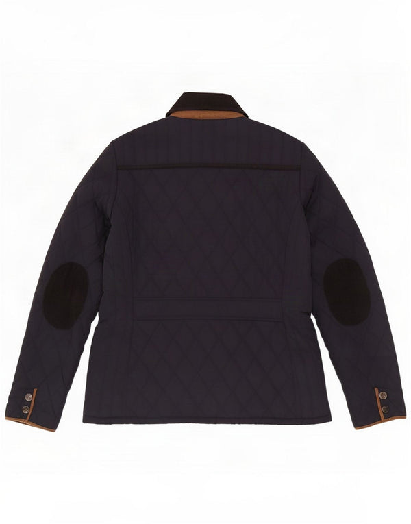 Crew Clothing Womens Quilted Jacket UK 12 Medium Navy Blue Polyester