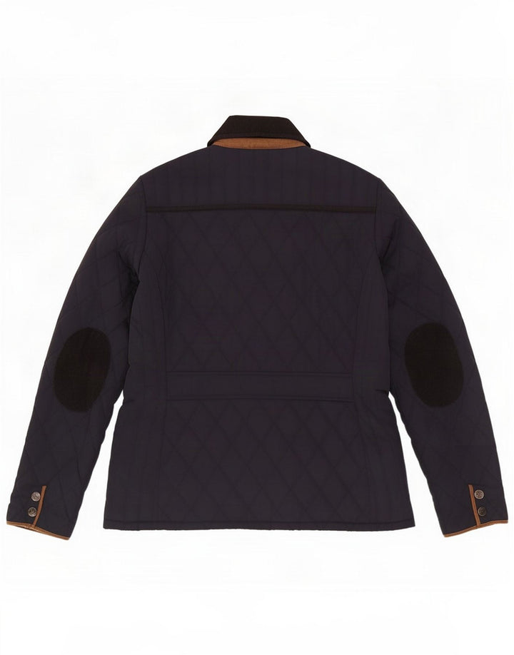 Crew Clothing Womens Quilted Jacket UK 12 Medium Navy Blue Polyester