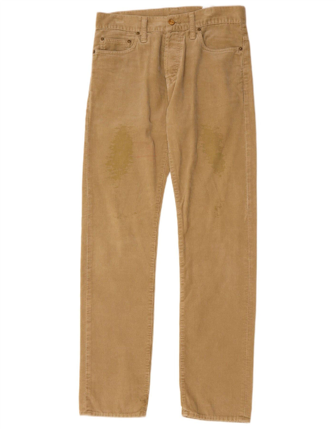 CARHARTT Mens Straight Corduroy Trousers W29 L34 Beige Polyester
