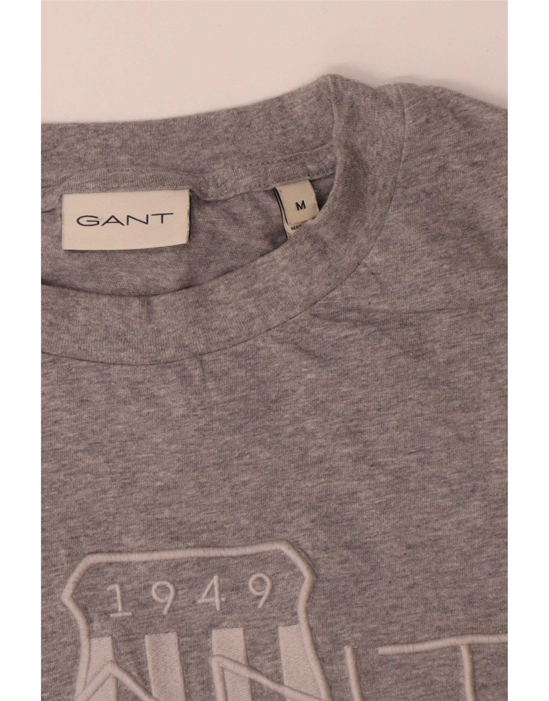 Gant Mens Graphic T-Shirt Top Medium Grey Cotton