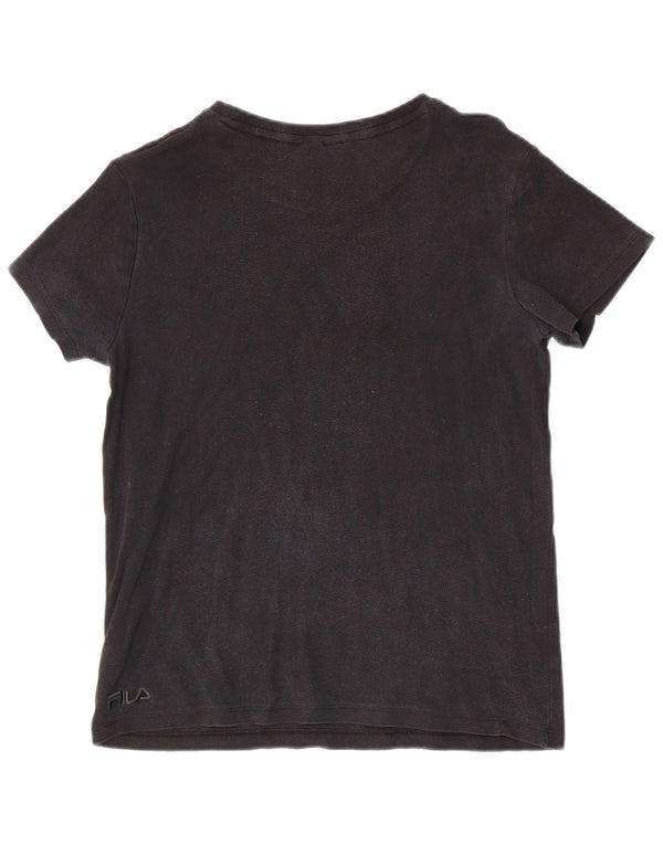 Fila Boys Graphic T-Shirt Top 11-12 Years Black Cotton