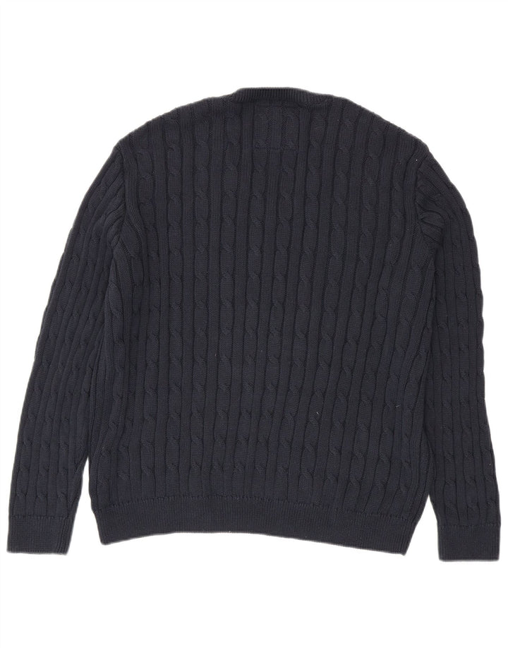 Superdry Womens Oversized V-Neck Jumper Sweater UK 10 Small Navy Blue
