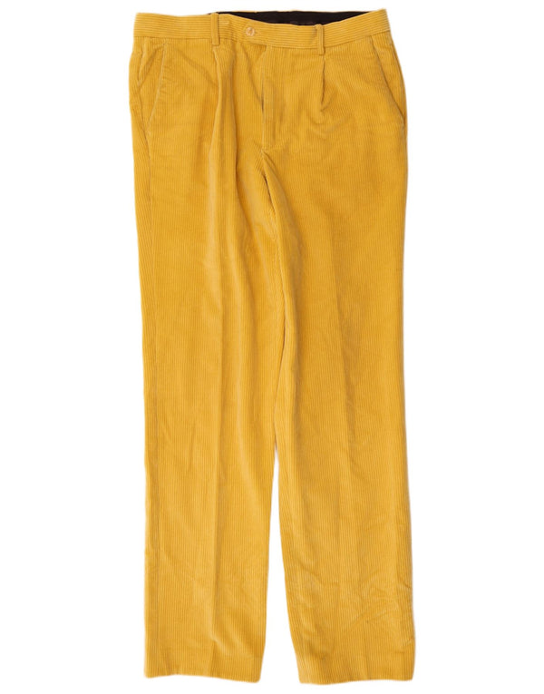 Bonato Mens Pegged Corduroy Trousers IT 52 XL W34 L35 Yellow Cotton