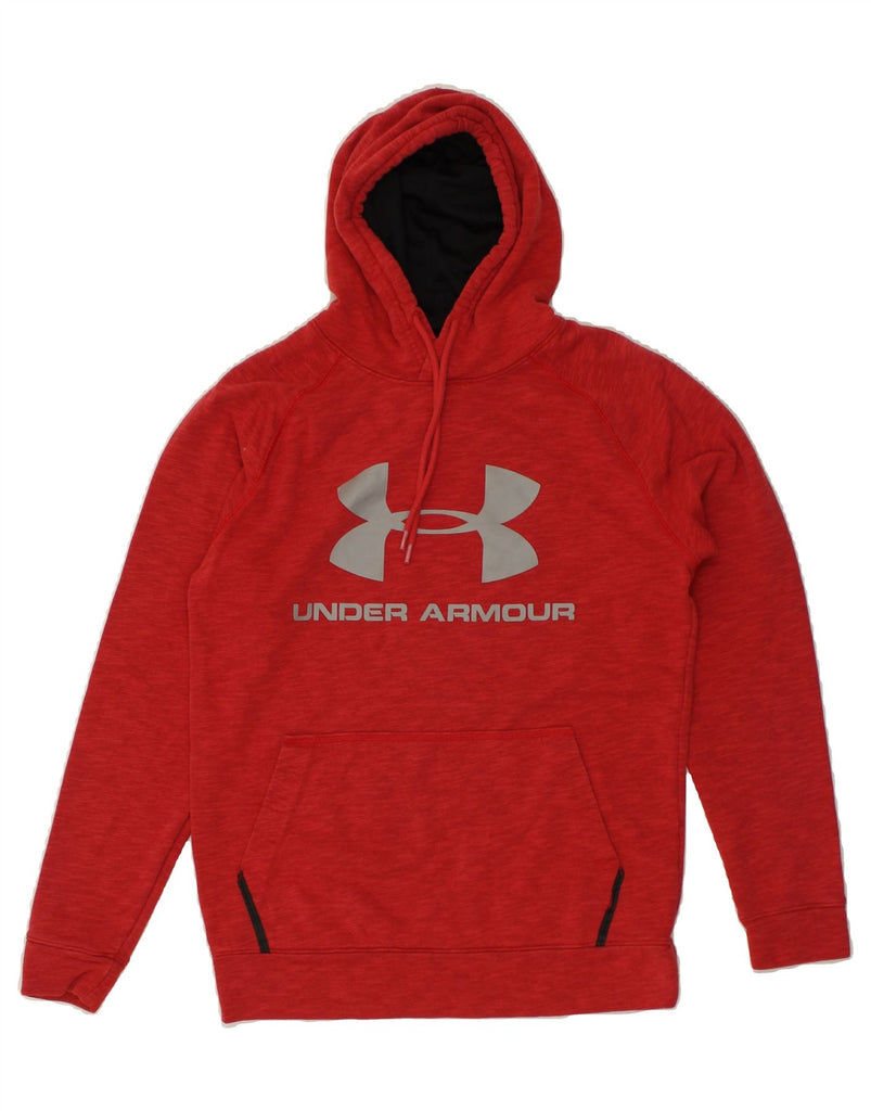 UNDER ARMOUR Mens Graphic Hoodie Jumper Small Red Pinstripe | Vintage Under Armour | Thrift | Second-Hand Under Armour | Used Clothing | Messina Hembry 