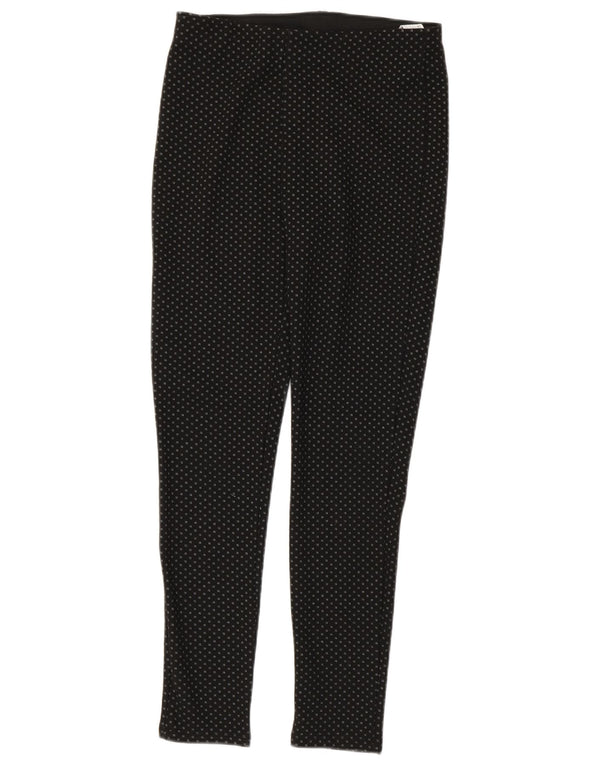 Zara Womens Slim Casual Trousers Medium W28 L28 Black Geometric Polyester