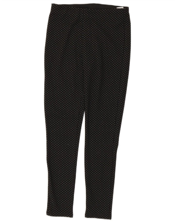 Zara Womens Slim Casual Trousers Medium W28 L28 Black Geometric Polyester