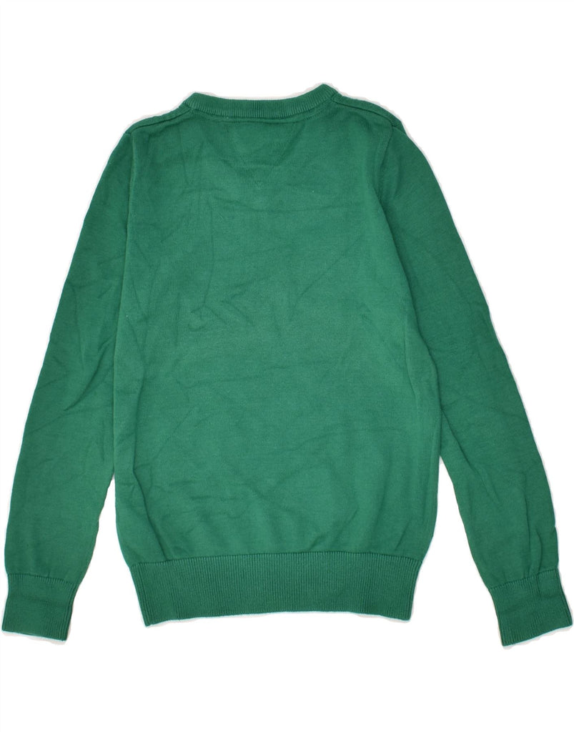 TOMMY HILFIGER Boys V-Neck Jumper Sweater 6-7 Years Green Cotton | Vintage Tommy Hilfiger | Thrift | Second-Hand Tommy Hilfiger | Used Clothing | Messina Hembry 