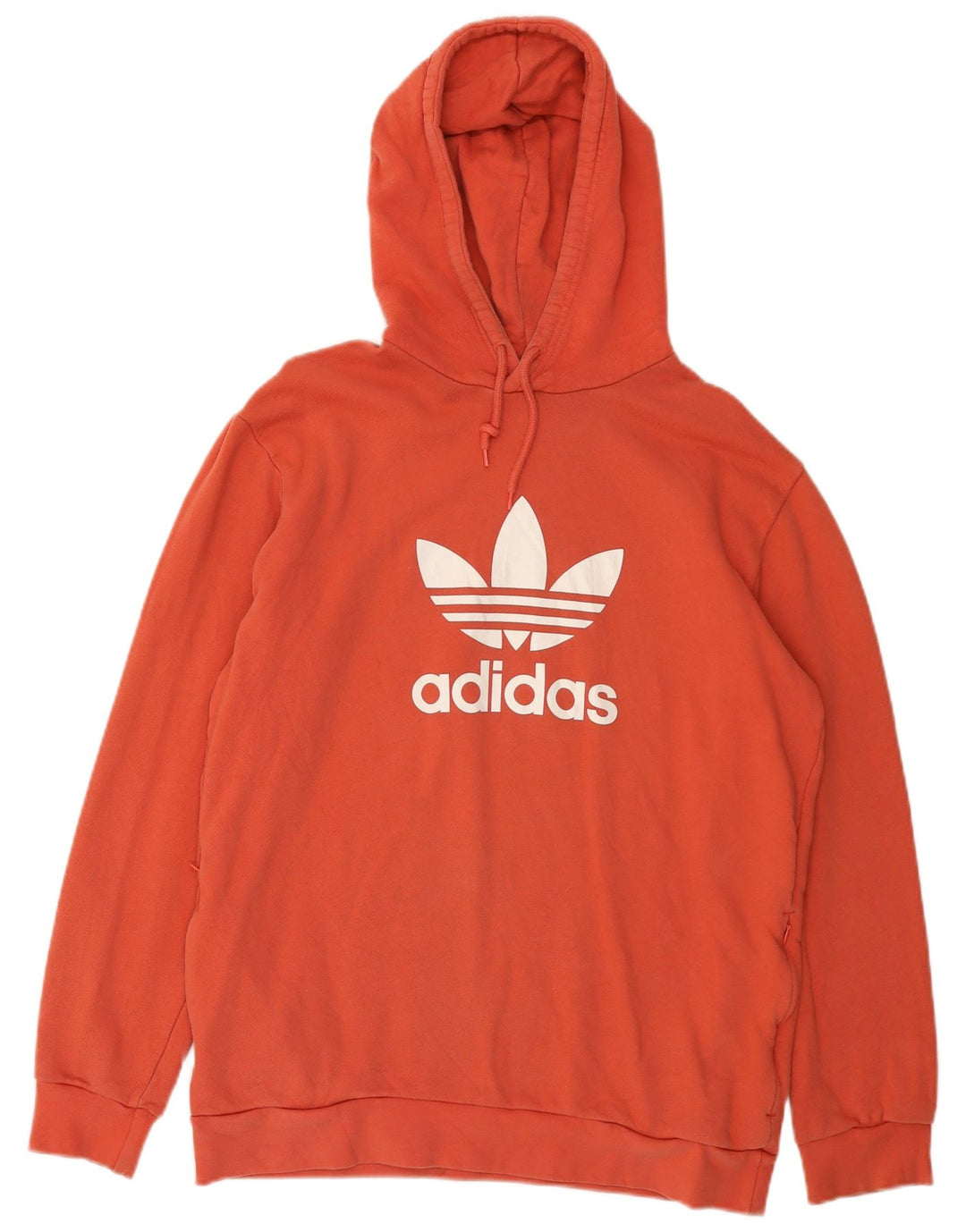 Adidas Mens Graphic Hoodie Jumper Medium Red Cotton