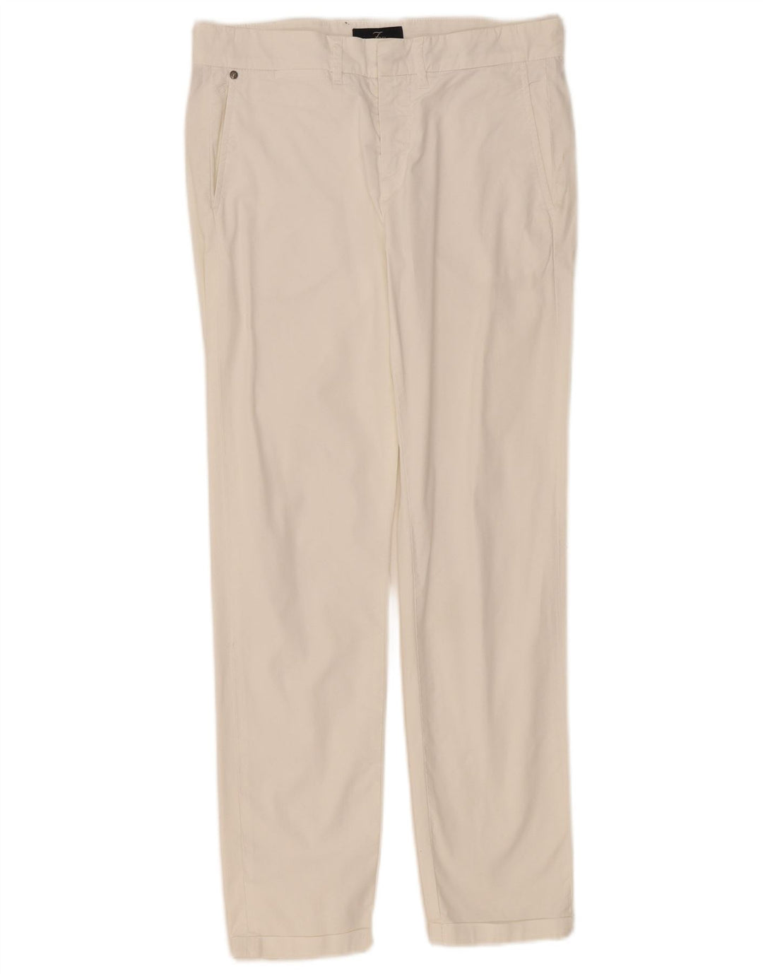 Fay Womens Straight Chino Trousers W29 L29 White Cotton