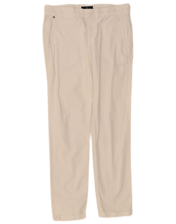 Fay Womens Straight Chino Trousers W29 L29 White Cotton