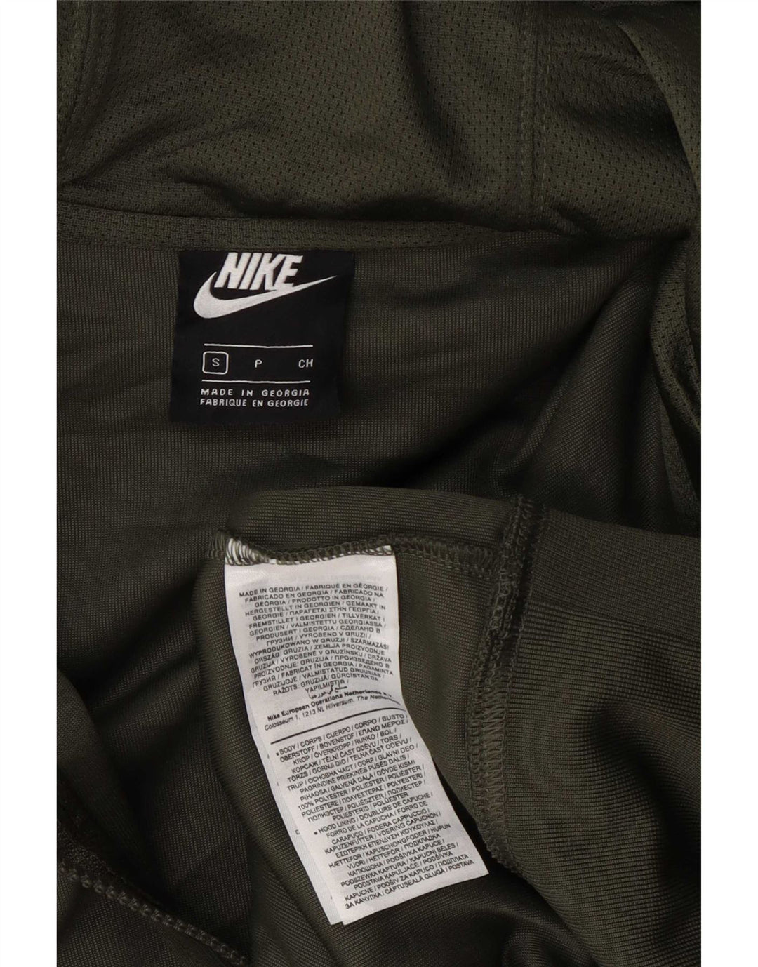 Nike Mens Zip Hoodie Sweater Small Green Polyester