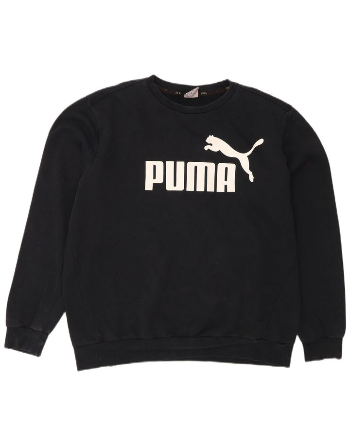 PUMA Mens Graphic Sweatshirt Jumper XL Black Cotton