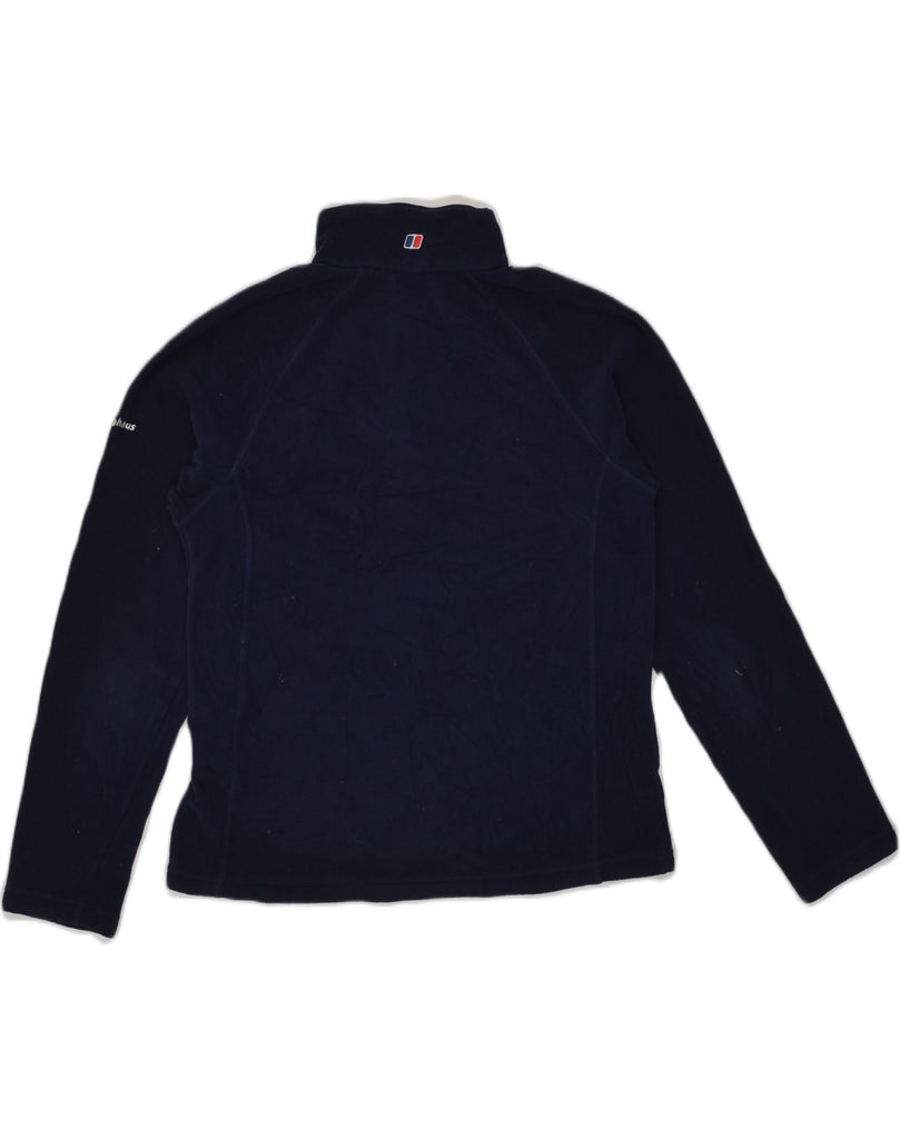 BERGHAUS Womens Zip Neck Fleece Jumper UK 16 Large Navy Blue Polyester | Vintage Berghaus | Thrift | Second-Hand Berghaus | Used Clothing | Messina Hembry 