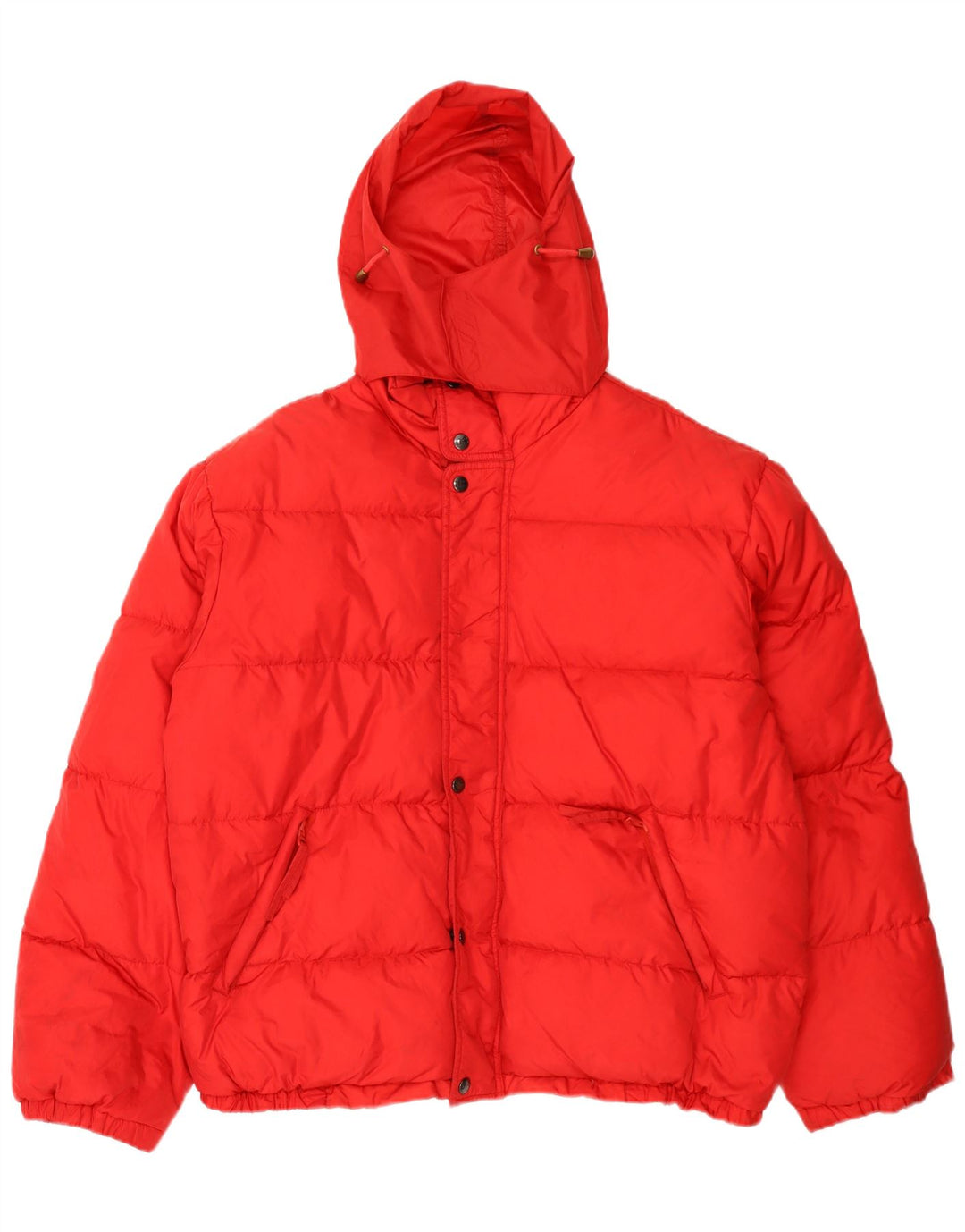 Vintage Mens Hooded Padded Jacket UK 40 Large Red Polyamide