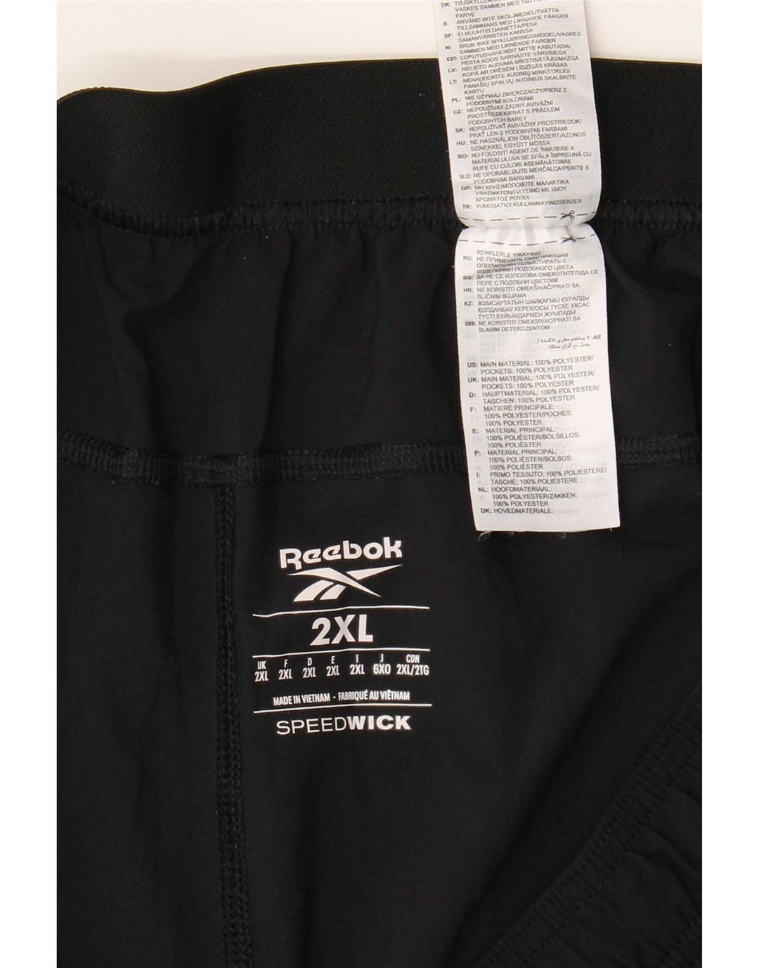 Reebok Mens Speedwick Sport Shorts 2XL Black Polyester