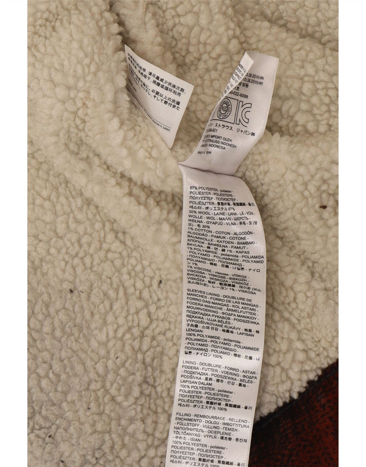 Levi's Mens Sherpa Jacket UK 36 Small Brown Check Polyester