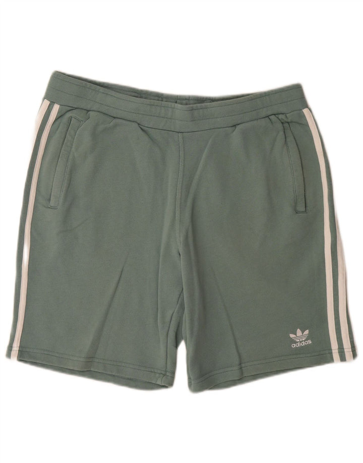 Adidas Mens Sport Shorts Large Green Cotton