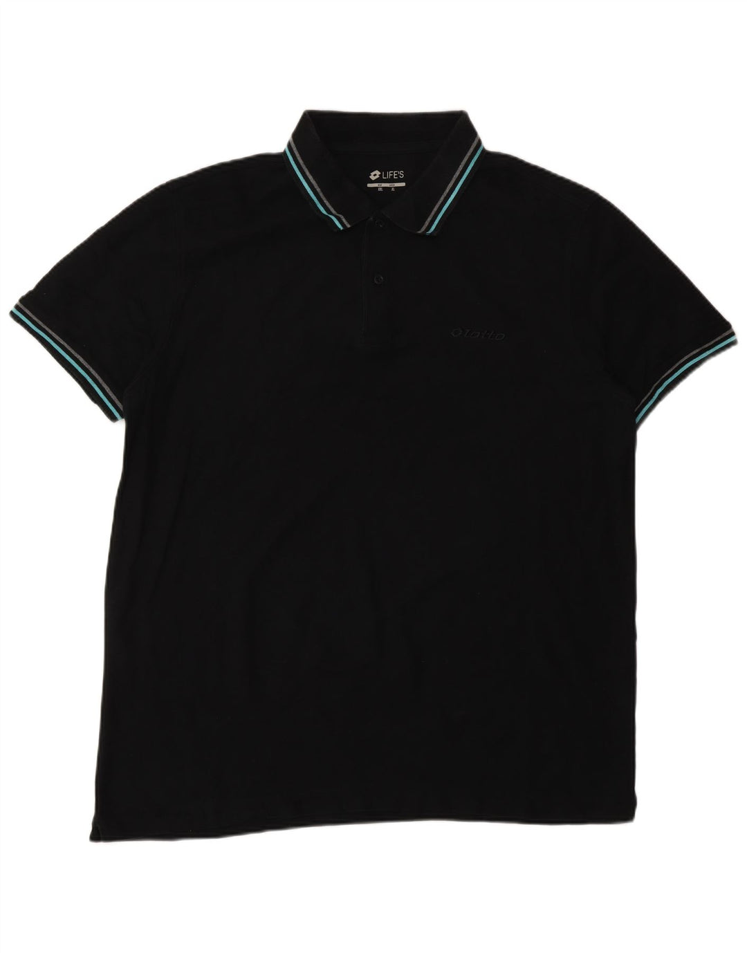 Lotto Mens Polo Shirt XL Black Cotton